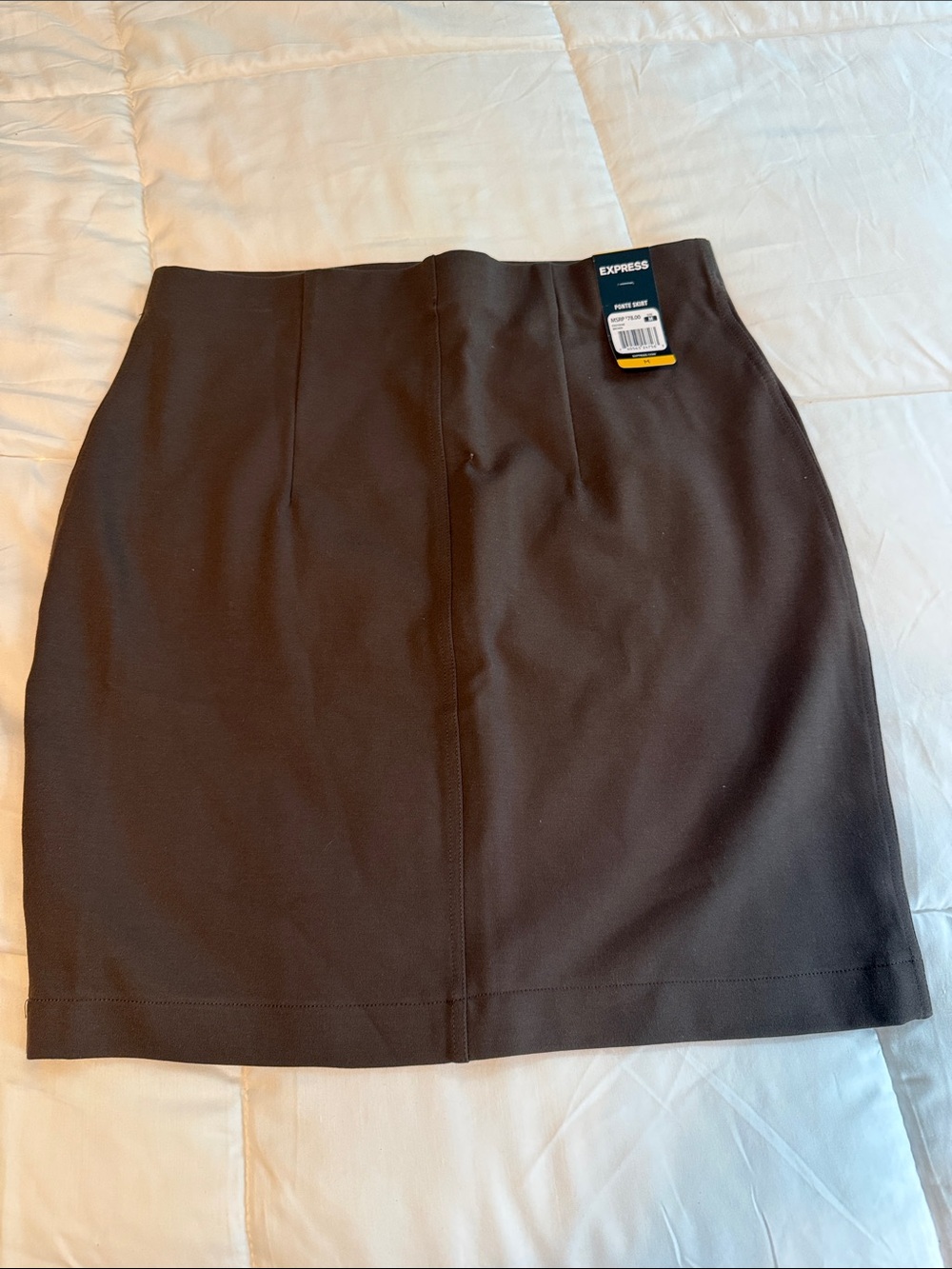 Express Women's brown spandex Ponte Pencil Skirt - Solid Brown